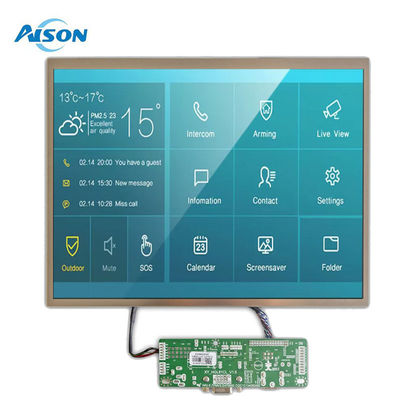 12شاشة TFT الصناعية 1 بوصة 1024x768 شاشة TFT مخصصة 650 Cd / M2 مع واجهة LVDS