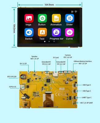 7 بوصة 1024x600 IPS شاشة LCD ESP32 P4 لوحة التطوير شاشة لمسة سعة على متن ESP32-C6 ForArduino ESP IDE